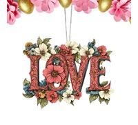 Romantic Love Ornaments - Valentines Day Acrylic Decoration for Holiday | 2D Hangable Design with Heart Theme, Window Wall, Patio Garden, Kitchen Home, Car Family and Friends