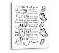 Romantic Love Saying Butterfly Wall Art I Thought Of You Today Wedding Memorial Print Home Office Living Room Decor(Framed,16x24inch(40x60cm))
