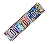 Romantic Love You More Car License Plate - Custom Vehicle Decor | Durable Metal Plate with Eye Catching Lettering, for Partners, Friends, Cars, Trucks, Or Garage Wall Display