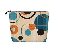 Romantic Love's Trousse de toilette pour femme, trousse de maquillage de voyage portable, organiseur quotidien avec fermeture éclair, Formes et cercles Echo, Taille unique