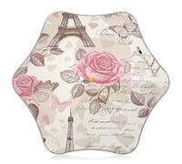 Romantic Paris - Parapluie rose beige pour enfants, garçons et filles, avec poignée en J, parapluie bâton pour enfants de 4 à 8 ans, auvent de 89 cm