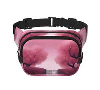 Romantic Vibes Sac banane carré double couche avec sangle réglable pour activités de plein air, noir, taille unique, Noir , Taille unique