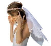 Romantic Wedding Bridal Veil With Rhinestone Headband Girls Bride Tulle Tiaras For Woman Bridesmaid White Long Rhinestone Decors Cathedral Lace Veils For Bride White Lace