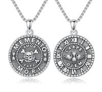 ROMANTIC WORK Chaîne égyptienne en argent sterling 925 avec pendentif Ankh/Anu yptien, bijoux égyptiens, cadeaux pour homme et femme