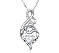 Romantic Work Chaîne en argent sterling 925 avec pendentif en forme de cœur pour bébé et enfant Perte de grossesse Avec pendentif infini Pour fausse couche, Argent sterling