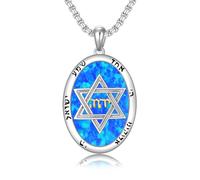 ROMANTIC WORK Chaîne en argent sterling 925 avec pendentif étoile de David - Cadeau pour homme et femme, Argent sterling