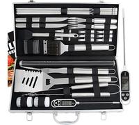 Romanticist 28Pcs Kit d'accessoires pour Barbecue à Griller - Accessoires de Barbecue en Acier Inoxydable pour Le Camping en Plein Air Barbecue - Cadeau de Idéal