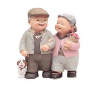 Romantics Couple Personnes Âgées Figurine Old Marié Resins Resins Statue Miniature Valentin Home Wedding Decors