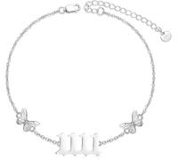 ROMANTICWORK Bracelet/bracelet de cheville pour femme en argent sterling 925 Bijoux d'été Cadeaux pour femmes 23 cm + 5 cm Bracelet de cheville/18 cm + 5 cm, 7+2 Zoll Verlängerungskette, Argent, No