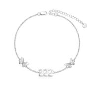 ROMANTICWORK Bracelet/bracelet de cheville pour femme en argent sterling 925 Bijoux d'été Cadeaux pour femmes 23 cm + 5 cm Bracelet de cheville/18 cm + 5 cm, 7+2 Zoll Verlängerungskette, Argent, No