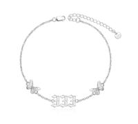 ROMANTICWORK Bracelet/bracelet de cheville pour femme en argent sterling 925 Bijoux d'été Cadeaux pour femmes 23 cm + 5 cm Bracelet de cheville/18 cm + 5 cm, 7+2 Zoll Verlängerungskette, Argent, No
