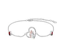ROMANTICWORK Bracelet père fille en argent sterling 925 avec pierres de naissance pour fille, bijoux pour femme, Saint-Valentin, Noël, cadeau d'anniversaire pour mère et fille, Argent sterling
