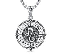 ROMANTICWORK Chaîne avec 12 signes du zodiaque en argent sterling 925 - Pendentif constellation - Collier horoscope - Cadeau pour homme et femme, Argent sterling, Pas de gemme