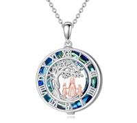 ROMANTICWORK Chaîne en argent sterling 925 pour mère, fille, père, fille, maman, sœur, cadeau pour femme, 2.1 cm x 2.1 cm, Argent sterling, Pas de gemme