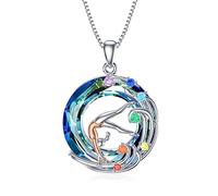 ROMANTICWORK Collier 925 en argent sterling avec pendentif de gymnastique/violon pour femmes et filles - Bijoux de sport et de musique - Cadeau pour mère et fille, Argent sterling