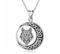 ROMANTICWORK Collier avec pendentif arbre de vie, trèfle, loup, chouette, renard, en argent sterling 925, nœud celtique, bijoux pour femme, Noël, anniversaire, Argent sterling, Pas de pierre précieuse