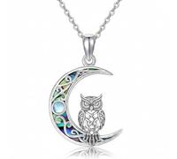 ROMANTICWORK Collier avec pendentif arbre de vie, trèfle, loup, chouette, renard, en argent sterling 925, nœud celtique, bijoux pour femme, Noël, anniversaire, Argent sterling, Pas de pierre précieuse