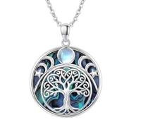 ROMANTICWORK Collier avec pendentif arbre de vie, trèfle, loup, chouette, renard, en argent sterling 925, nœud celtique, bijoux pour femme, Noël, anniversaire, Argent sterling, Pas de pierre précieuse