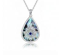 ROMANTICWORK Collier avec pendentif œil d'Horus/mauvais regard/étoile de David/Sri Yantra/fleur de vie en argent sterling 925 pour femme, Noël, anniversaire, Argent sterling, Pas de pierre précieuse