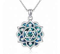 ROMANTICWORK Collier avec pendentif œil d'Horus/mauvais regard/étoile de David/Sri Yantra/fleur de vie en argent sterling 925 pour femme, Noël, anniversaire, Argent sterling, Pas de pierre précieuse