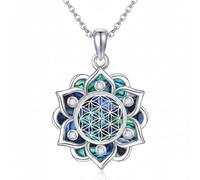 ROMANTICWORK Collier avec pendentif œil d'Horus/mauvais regard/étoile de David/Sri Yantra/fleur de vie en argent sterling 925 pour femme, Noël, anniversaire, Argent sterling, Pas de pierre précieuse