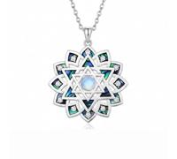 ROMANTICWORK Collier avec pendentif œil d'Horus/mauvais regard/étoile de David/Sri Yantra/fleur de vie en argent sterling 925 pour femme, Noël, anniversaire, Argent sterling, Pas de pierre précieuse
