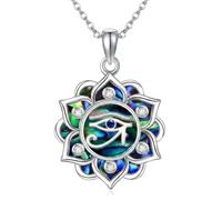 ROMANTICWORK Collier avec pendentif œil d'Horus/mauvais regard/étoile de David/Sri Yantra/fleur de vie en argent sterling 925 pour femme, Noël, anniversaire, Argent sterling, Pas de pierre précieuse