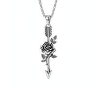 ROMANTICWORK Collier en argent sterling 925 avec pendentif en forme de dague/flèche/trident - Collier avec pendentif en forme de couteau - Épée médiévale - Cadeau pour homme et femme