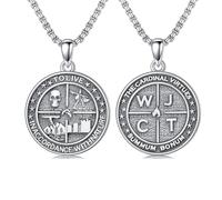 ROMANTICWORK Collier en argent sterling 925 Memento Mori avec pendentif tête de mort gothique Cadeau homme et femme
