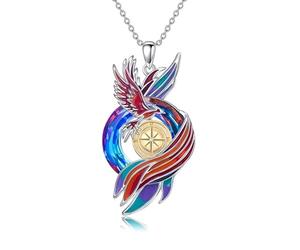 ROMANTICWORK Collier phénix en argent sterling 925 avec pendentif en forme d'oiseau - Bijoux Nirvana - Cadeau d'anniversaire pour homme et femme, 18 Zoll (457.2 Millimeter), Argent sterling, Pas de