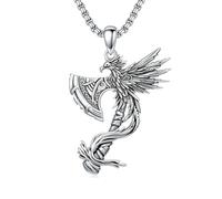 ROMANTICWORK Collier Phoenix en argent sterling 925 avec pendentif oiseau montant Nirvana, cadeau d'anniversaire pour homme et femme