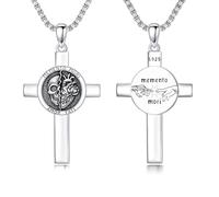 ROMANTICWORK Memento Mori Collier Memento Mori en argent sterling 925 avec pendentif tête de mort gothique Bijou cadeau pour homme et femme, Argent sterling, Pas de pierre précieuse