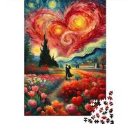 Romantique Amour Peinture 1000 Pièce Carton Robuste Puzzle Premium Adolescents Fans 12-18 Ans Impossible Difficile Défiant Joyeux Cadeau 38x26cm/1000pcs
