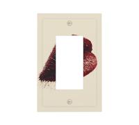 Romantique Art Dense Dark Wine Lip Prints Plaque murale Interrupteur Plaque murale simple à bascule 1 gang Décoration de prise de courant pour la maison, la cuisine, la salle de bain