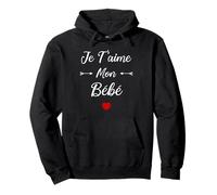 Romantique Bébé Couple Je t'aime Mon Bébé Sweat à Capuche