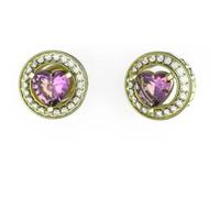 Romantique boucles d'oreilles plaquées or avec zircon violet M`ama Non M`ama JUBE04669JWYGLAT/U