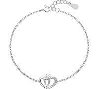 Romantique bracelet en argent Deux coeurs avec zirconium 13011.1
