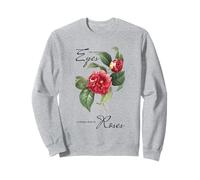 Romantique Camélia Fleur Poétique Yeux et Roses Citation Vintage Sweatshirt