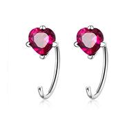 Romantique Nouveau 925 en Argent Sterling Battement de Coeur Forme Rose Rouge Boucles d'oreilles pour Les Femmes Mode Bijoux en Argent