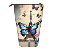 Romantique Paris Eiffel Imprimer Telescopique Stand Up Papeterie Sac Maquillage Sac de Rangement, Noir , Taille unique
