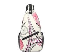 Romantique Paris Tour Eiffel Bycicle Fashion Cross Chest Bag Diagonally Adjustable Straps High Capacity Sport Travel Work Daily Use, Noir , Taille unique