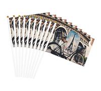 Romantique Paris Tour Eiffel Bycicle Imprimer Drapeau Portable Drapeaux Décoration Événements Usage polyvalent Activités de groupe