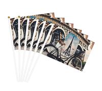 Romantique Paris Tour Eiffel Bycicle Imprimer Drapeau Portable Drapeaux Décoration Événements Usage polyvalent Activités de groupe