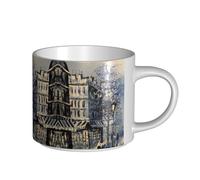 Romantique Paris Tour Eiffel Tasse en céramique grande capacité Corps délicat Corps épais Simple et élégant