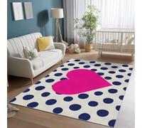 Romantique rétro cœur Tapis Courts Lavable en Machine 40 x 60 cm - Blanc Cuisine Antidérapant, Tapis Moelleux et Résistant pour Entrée Couloir Salon ou Salle de Bain