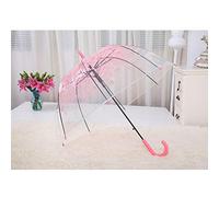 Romantique Transparent Fleurs Bulles Dôme Parapluie Demi Automatique Pour Vent De Pluie