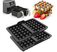 ROMANVIC Lot de 2 moules à gaufres belges en silicone compatibles avec Ninja AF400EU, AF451EU, SL400EU et AF500DE - Double plaque de cuisson en silicone - Empilables - Accessoires gaufres belges