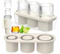 ROMANVIC Stanley Cup Bac à glaçons en silicone avec couvercle et récipient, bac à glaçons à 3 compartiments, pour cocktails, whisky, purées de fruits