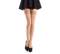 Romartex Bas autofixants 20 DEN élasthanne avec dentelle étroite (4-6 cm), 3, beige clair