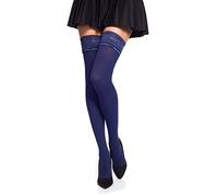 Romartex Bas autofixants en microfibre 40 deniers Différentes couleurs et tailles de S à XL - Bleu - Large